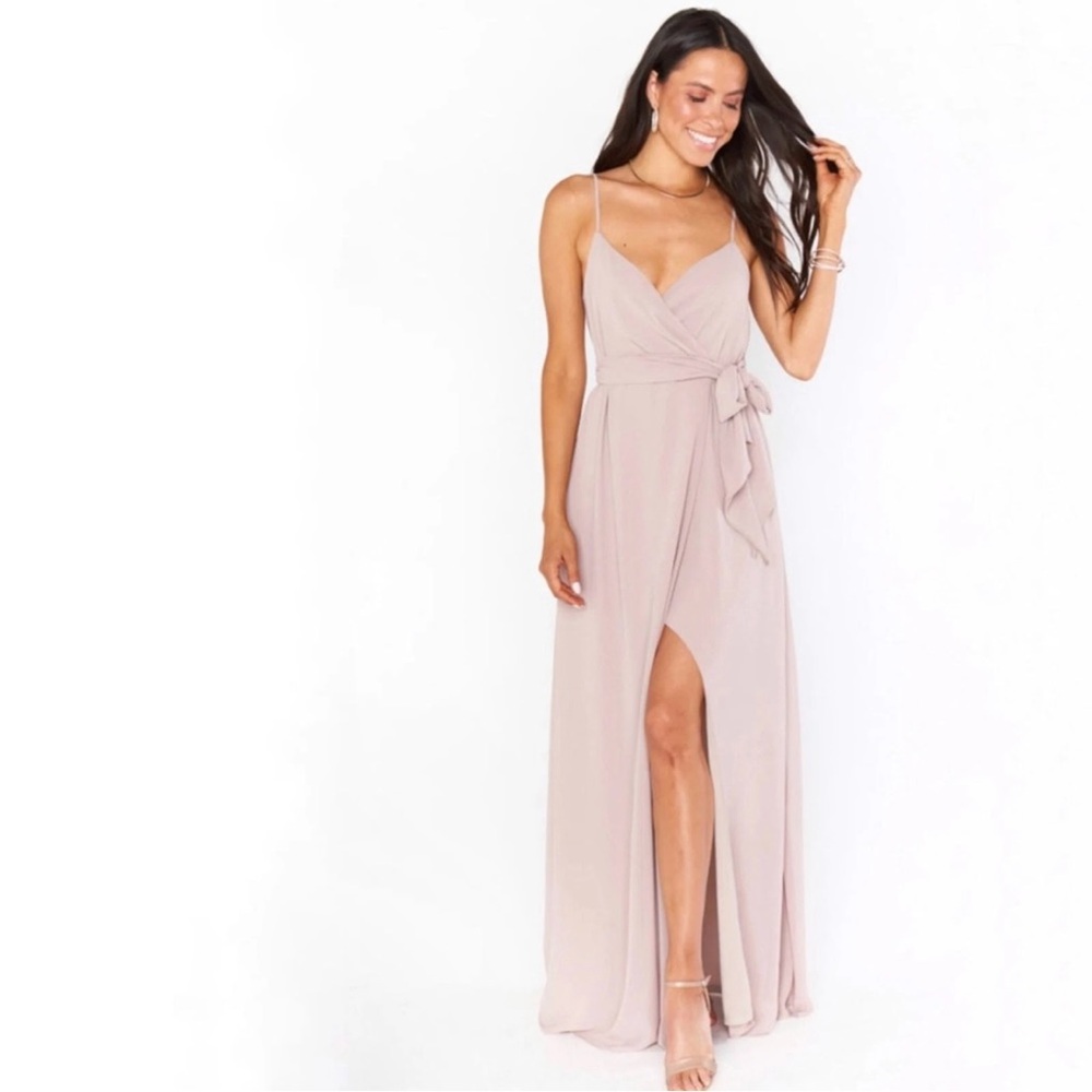 NEW NWT Show Me Your MuMu Mauve Blush Wrap Maxi Dress Small